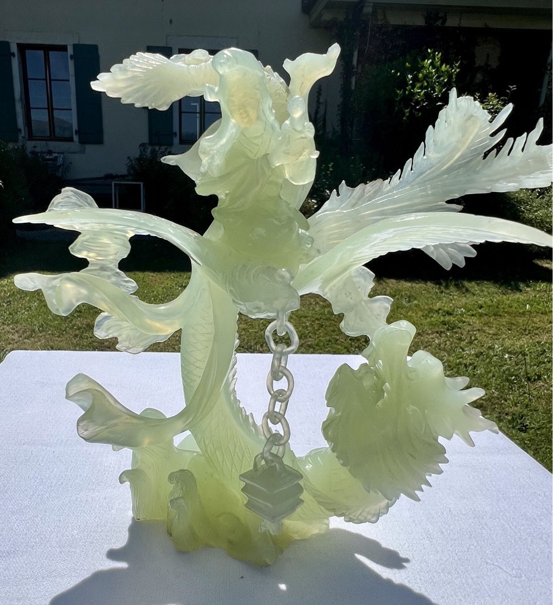 Figuren: Sculpture dragon jade sculpté main, Chine, protection – Gebraucht aus Genève von DELIRBEADS 1