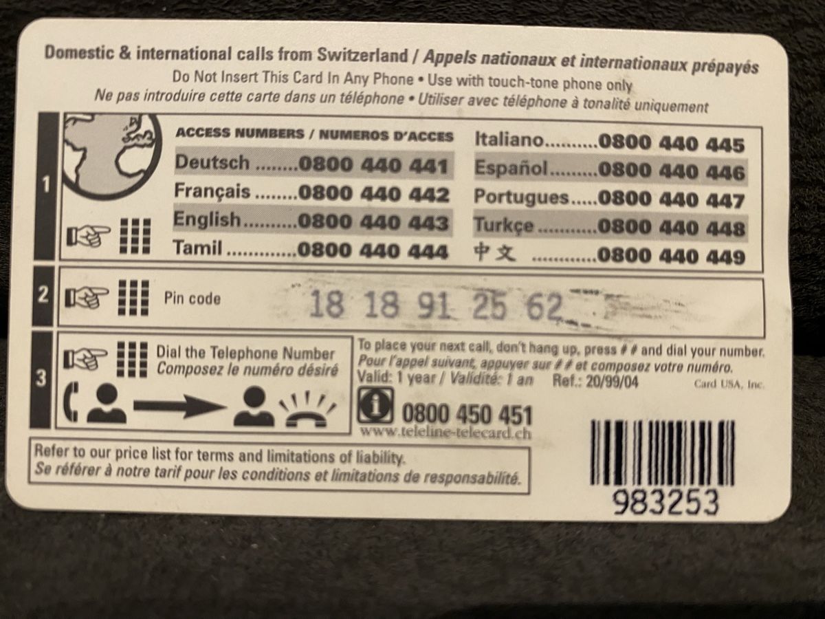 Telefon- & Taxkarten: Teleline – Gebraucht aus Lausanne von babacard10 1