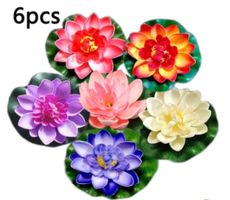 6 Kunstblumen, Schwimmend, Gartenteich Deko