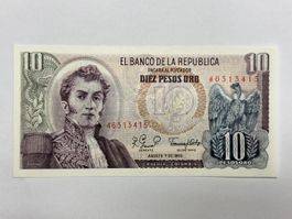 Kolumbien 10 Pesos Oro 1980, Banco de la Republica
