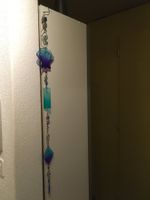 Hänge-Dekogirlande Glaselemente blau-grün Länge 93cm