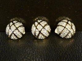 Vintage Ohrclips Clips Ohrschmuck Gold Strass 70er 80er 90er