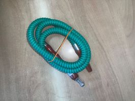 Shisha Schlauch Grün aus Holz und Leder