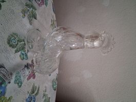 Glaskaraffe Hahnform klar Glas Dekoration