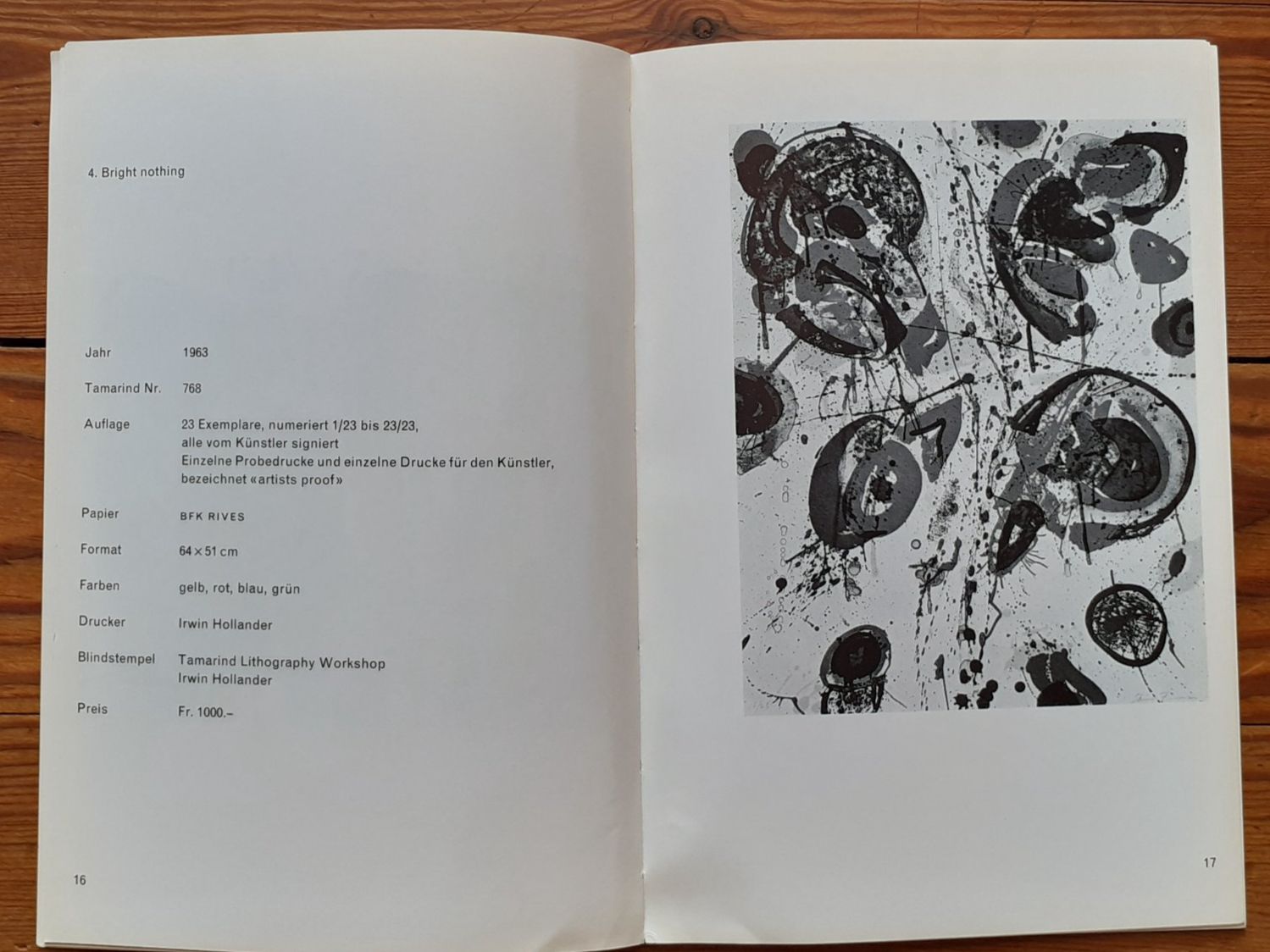 Libri: Sam Francis Lithographien 1963  Katalog Kornfeld, Bern – Usato da Basel venduto da ideashop 3