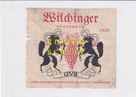 Etikette - Wilchinger Süssdruck 1959 /bd