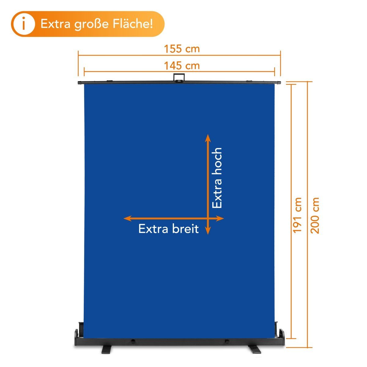 Autres accessoires: Blauer Roll-Up Hintergrund extra gross 155x200cm neu – Neuf avec emballage d'origine à Neuhausen par inf_nxp8 1
