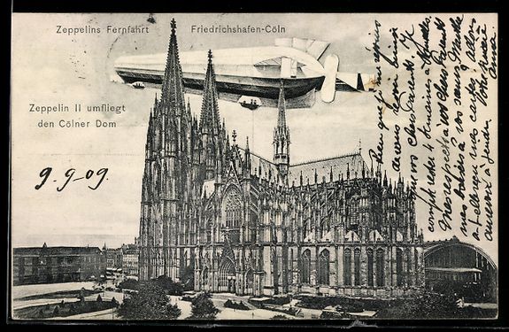 Foto & Poster: Friedrichshafen-Cöln, Zeppelin II umfli – Usato da Berlin venduto da bartko-reher