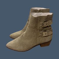 Zara Ankle Boots, Size 37, Western Style, Suede Leather