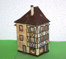 Faller H0 End-Wohnhaus mit Betten-Geschäft Fertigbau
