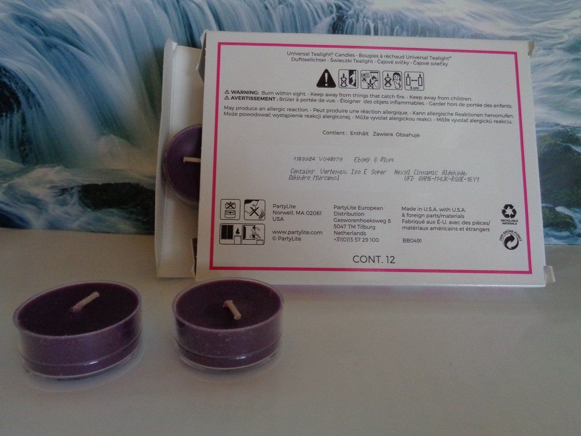 Partylite Candele: 12 Teelichter Ebonay & Plum – Nuovo e nell'imballaggio originale da Frauenkappelen venduto da Sunneschy00