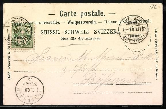 Ansichtskarten: Langenbruck, Pension zur Post, Postkutsc – Gebraucht aus Berlin von bartko-reher 1