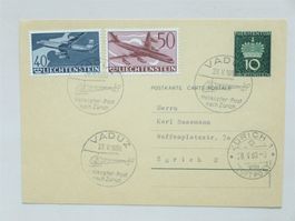 FL - PK+Zusatzfrank., HELIKOPTER Post VADUZ>ZÜRICH 28.V.1960