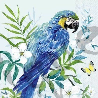Tovaglioli: Serviette parrot blue (1647) 2Stk. – Nuovo (secondo la descrizione) da Schlatt TG venduto da kreativ-atelier