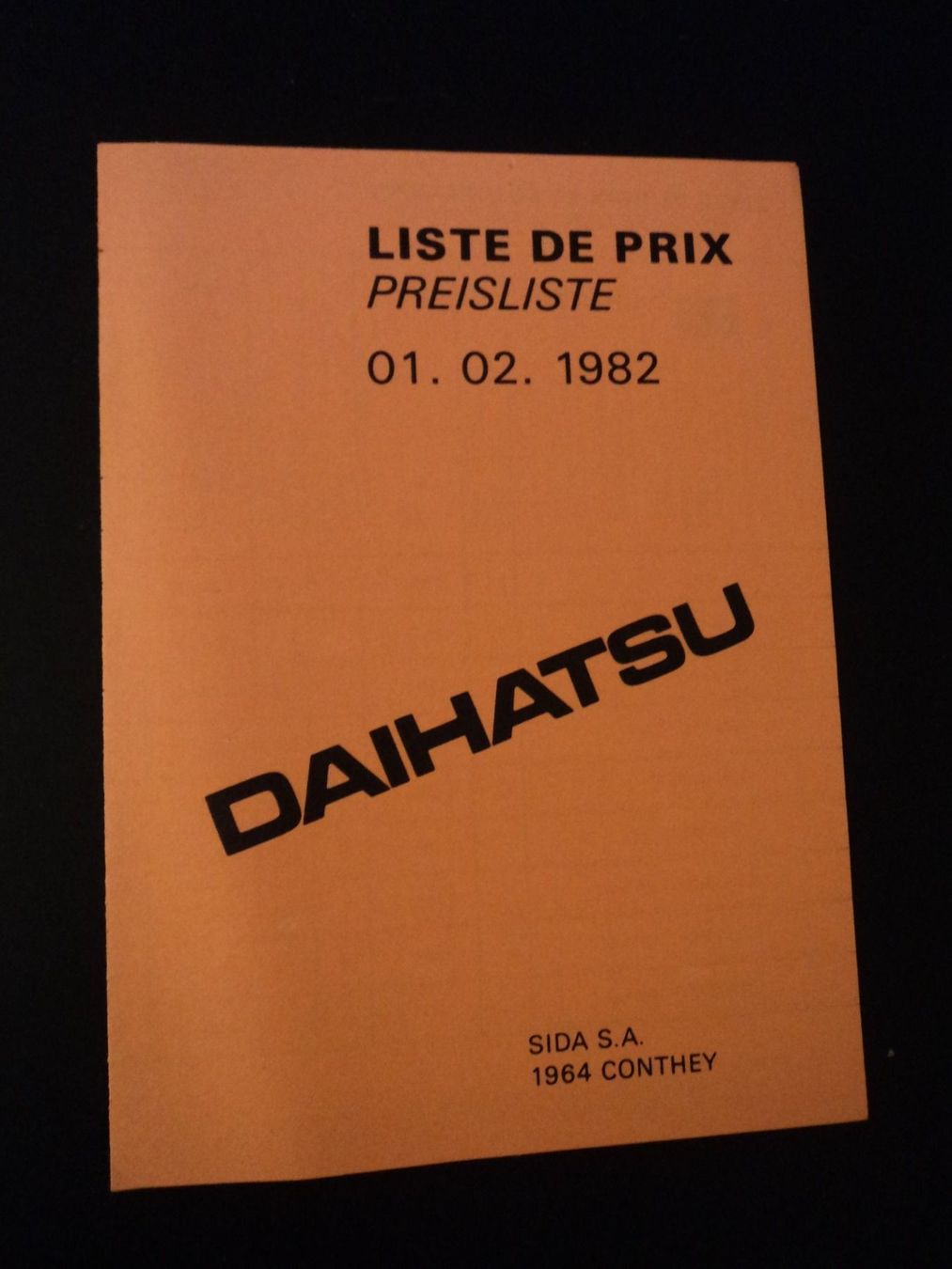 Daihatsu Documenti: Prospekt Preisliste Daihatsu 1982 – Usato da Schwarzenburg venduto da modelCARama 1