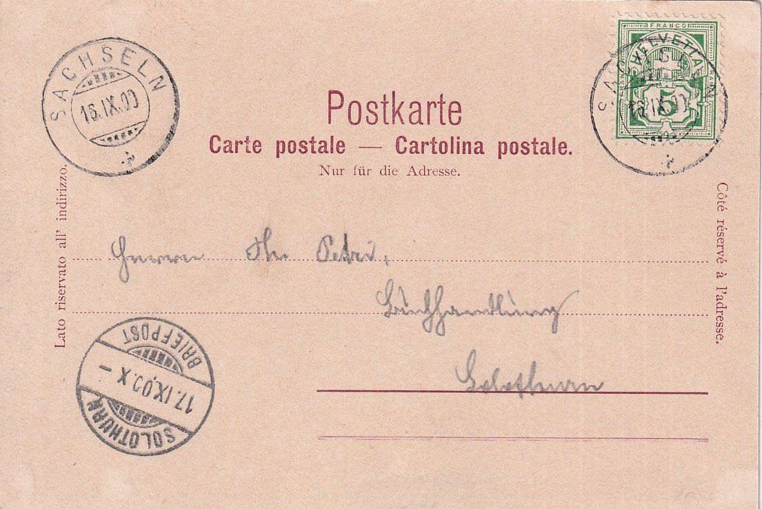 Cartoline postali: Nünalphorn - Flühli   OW          um 1900 – Usato da Brig venduto da Valcards54 1