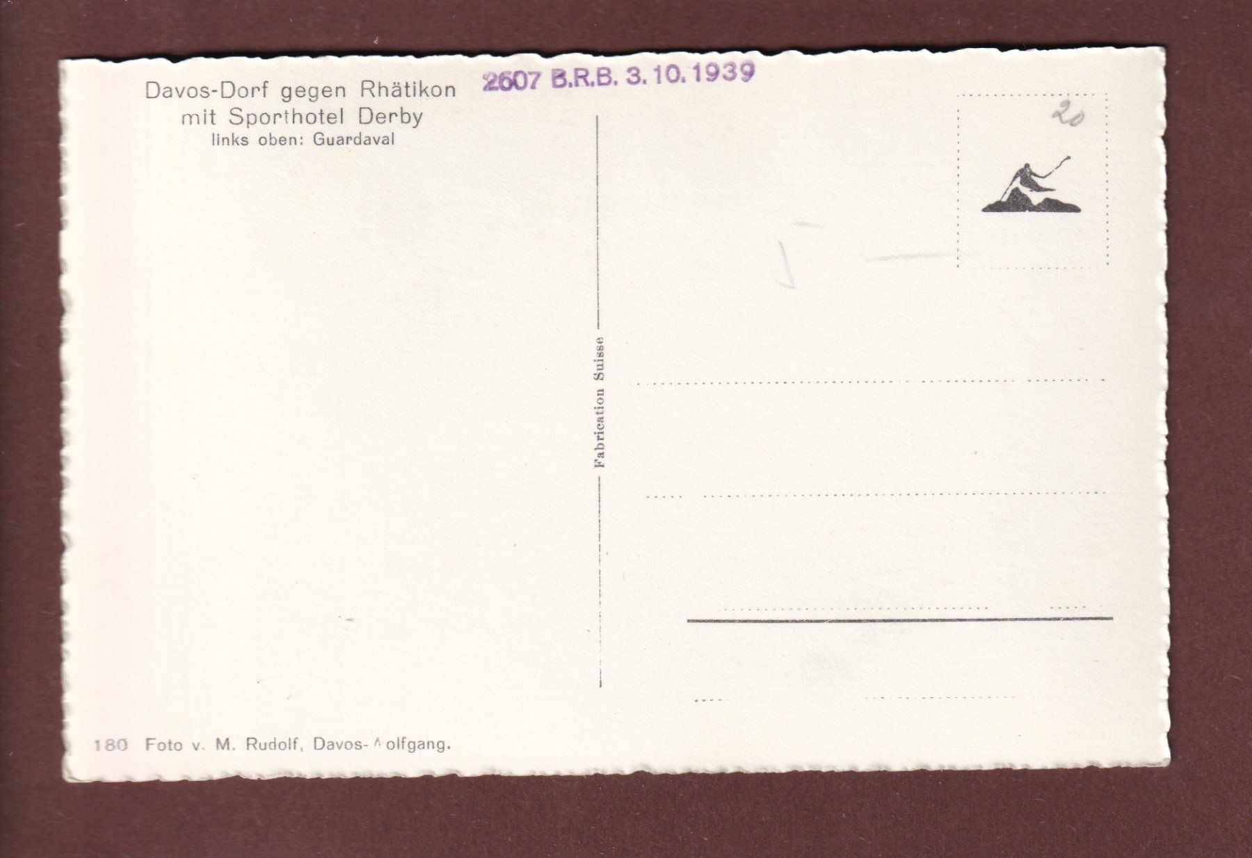 Cartoline postali: DAVOS-DORF - Sporthotel Derby – Usato da Pully venduto da nicecards 1