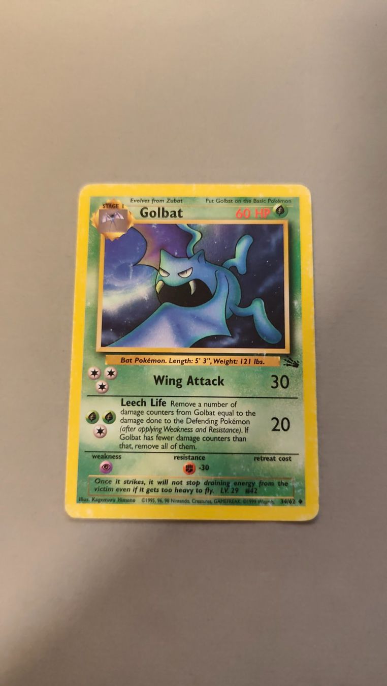 Pokémon Carte collezionabili: Golbat - Fossil – Usato da Kehrsatz venduto da Riyouu