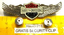 HD 2NÄGEL-PIN 66mm HARLEY-DAVIDSON WINGS LOGO SILBRIG