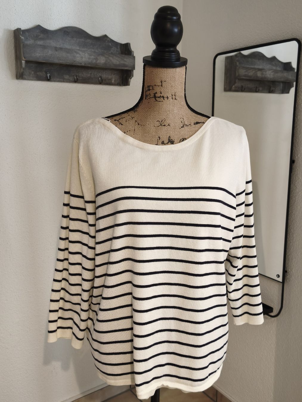 H&M Maglioni & Felpe: H&M Streifenpullover maritim Weiss/Schwarz Gr. XL – Usato da Emmetten venduto da SecondhandSiska
