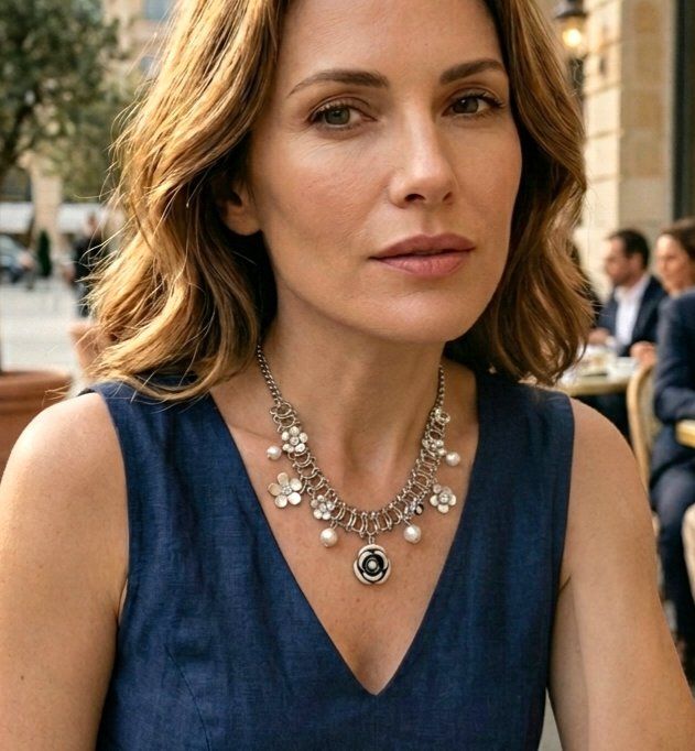 Catenine: Elegantes Collier mit Perlen & Blüten Design - A&C neu – Nuovo e nell'imballaggio originale da Uetikon am See venduto da Springdream 1