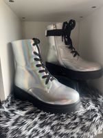 Stiefel Metallic Holografisch mit Tasche Grösse 37