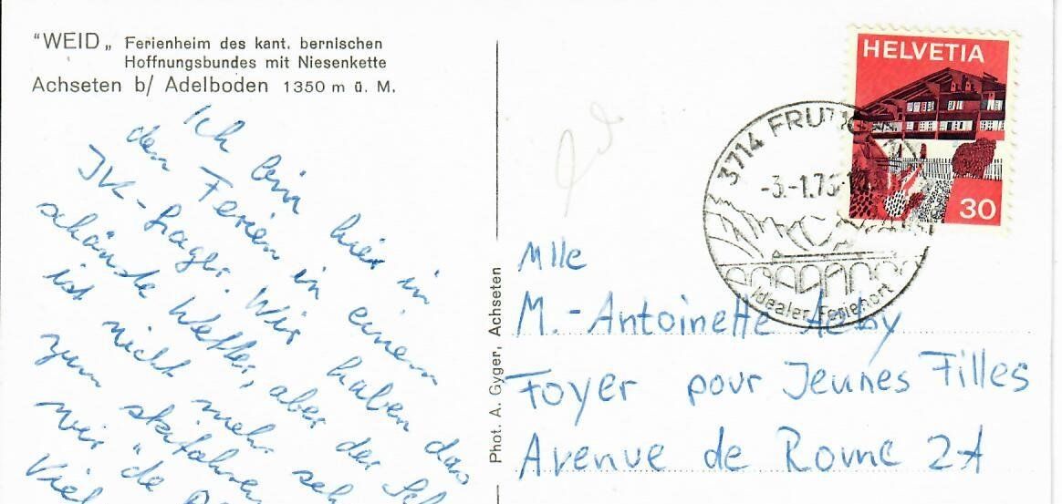 Cartoline postali: "Weid" Achseten b. Adelboden – Usato da Hochdorf venduto da Ziegel-16 1