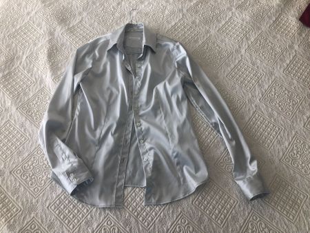 Top Fashion Satinbluse silber, neuw. XS, Robert Friedmann
