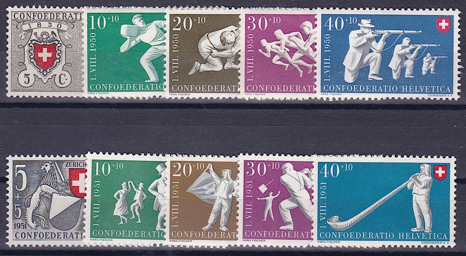 Tutti i francobolli: PP 1950 und 1951, postfrisch** – Nuovo (secondo la descrizione) da Richterswil venduto da Dyaris2025