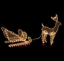 AKTION Beleuchtung LETZTES LED Rentier mit Schlitten