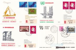 44 Stk. CH Flugpost Briefe 1976 & 1977, Swissair etc.