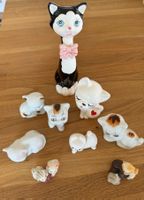 Herziges Set mit 9 Katzen-Figuren