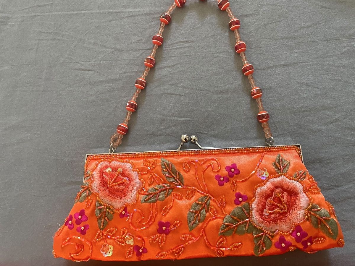 Borse da donna: Abendtasche Orange bestickt mit Perlen Schild Marke – Nuovo (secondo la descrizione) da Marthalen venduto da ber_5l95 1