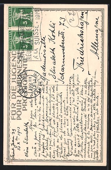 Cartoline postali: Künstler-AK Basel, Rathaus, 1913 – Usato da Berlin venduto da bartko-reher 1