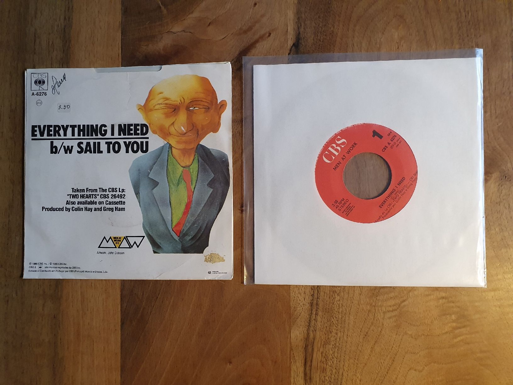 Dischi in vinile: Men At Work - Everything I Need 7" Single Vinyl Top Zustand – Usato da Sirnach venduto da dimitri1963 1