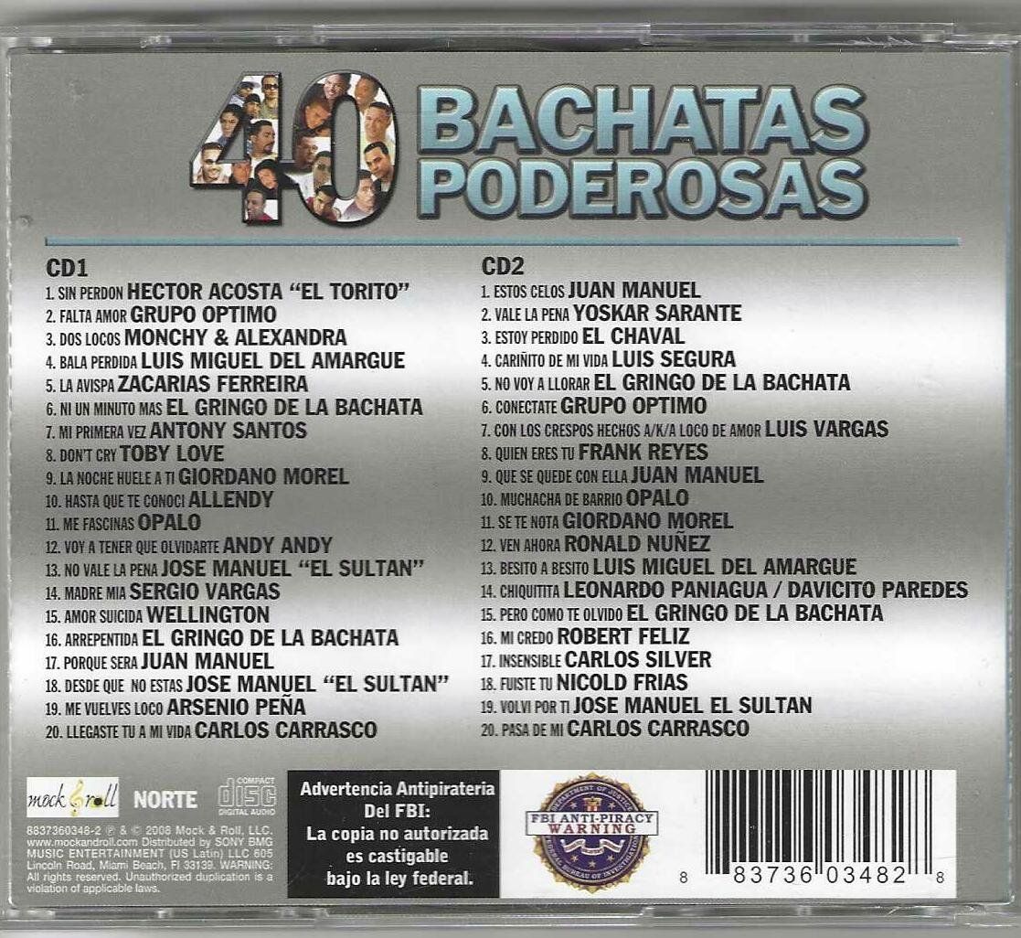 CDs: Various – 40 Bachatas Poderosas - 2 X CD – Gebraucht aus Genève von CDLPBookS 1