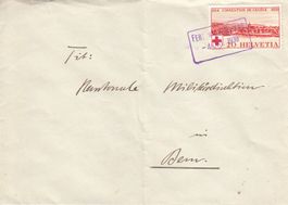 1939 75 Jahre Rotes Kreuz Brief an Kant.  Militärdirektion
