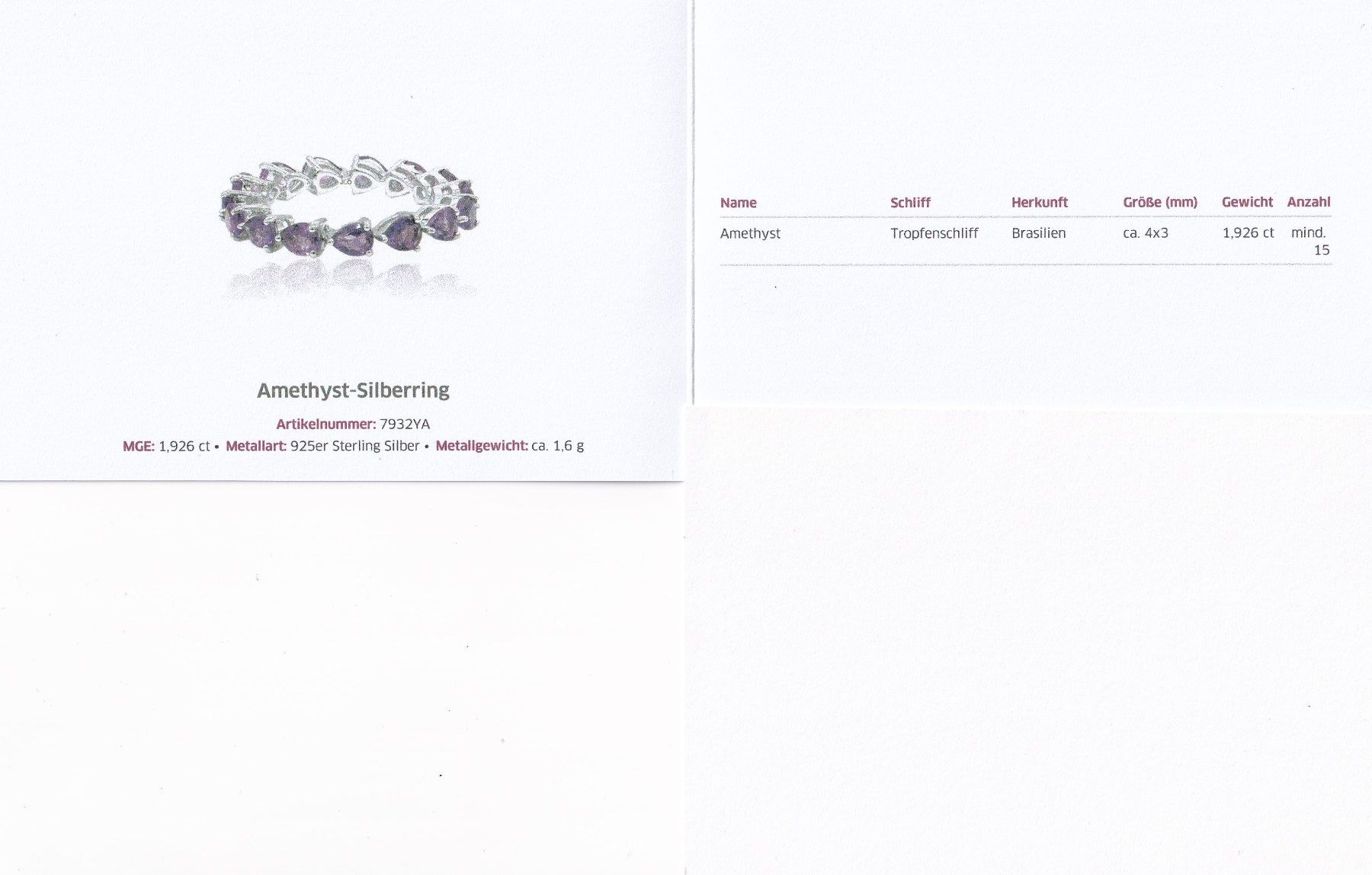 Anelli: Echtschmuck: Eternity-Ring mit Amethyst, 925er Sterling-Silb – Nuovo (secondo la descrizione) da Zuchwil venduto da maumauchi 1