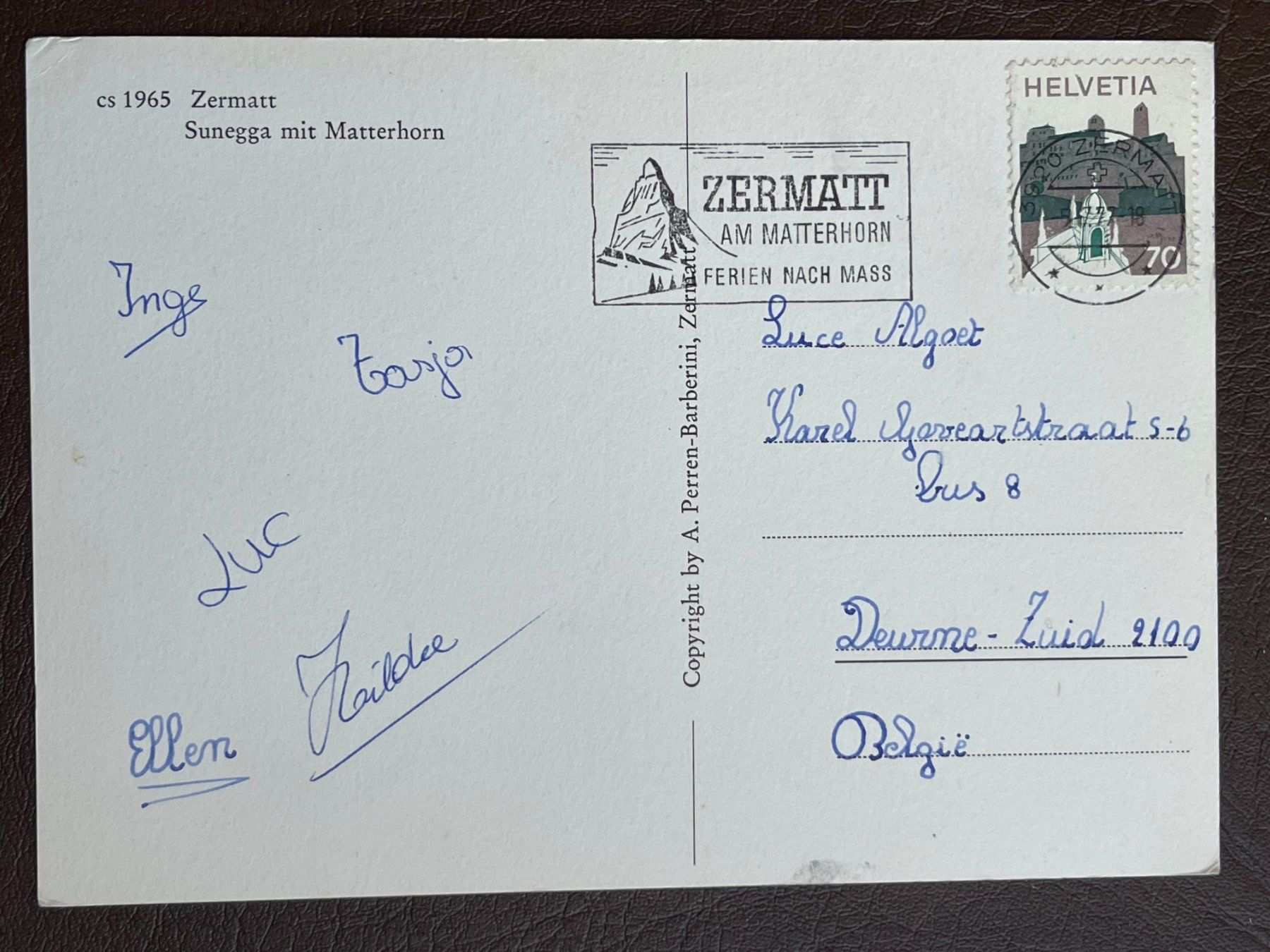 Cartoline postali: Zermatt - Sunegga mit Matterhorn – Usato da Steg VS venduto da _vinci_ 1