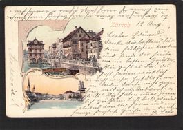 .Lithografie Zürich , gel. 1901