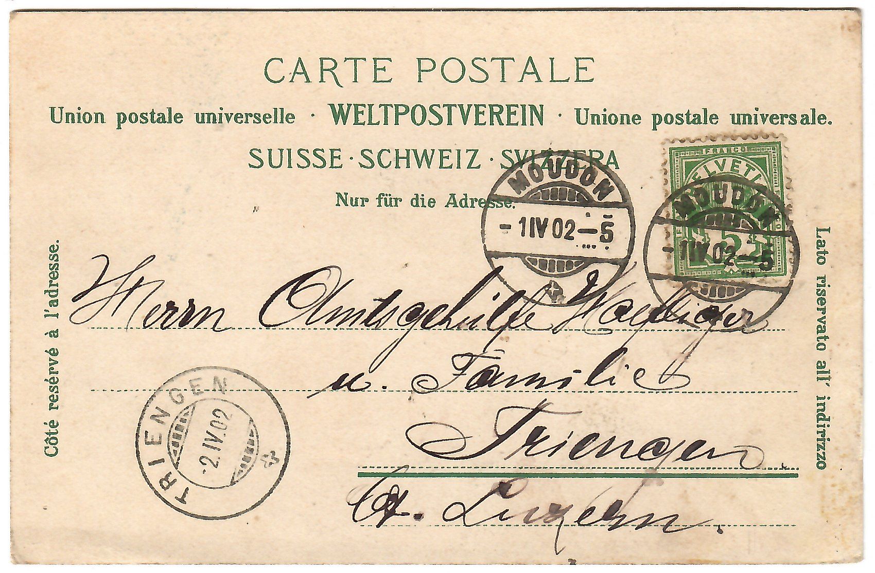 Cartoline postali: Ansichtskarte  Moudon,  rue du Temple – Usato da Kerns venduto da etma3 1