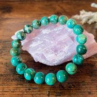✲ Azurit Chrysokoll Armband ✲ Ø 9mm / 20g Malachit Bracelet