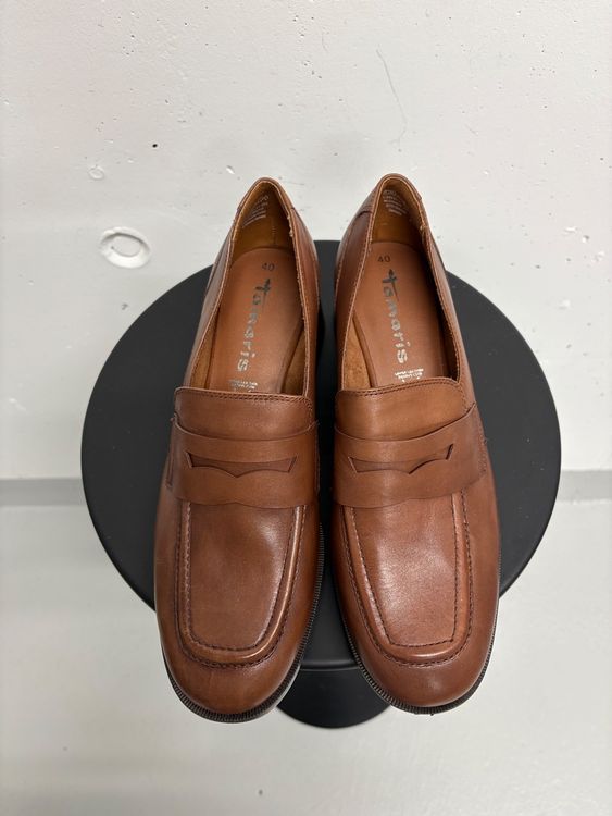 Tamaris Chaussures femmes: Braune Tamaris Leder Loafer mit Absatz Gr. 40 Halbschuhe – Neuf (Voir description) à Regensdorf par secondchancefashion 3