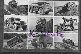 Ansichtskarte Militär mit diversen Militär-Fahrzeugen