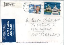 USA SCHWEIZ BELEG AUS U.S.A. FLUGPOST - ERHALT SIEHE SCAN -