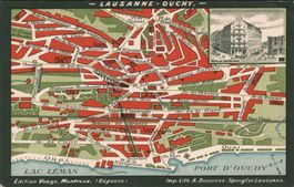 Vintage Ansichtskarte Lausanne-Ouchy, gel.- 1903, Top!