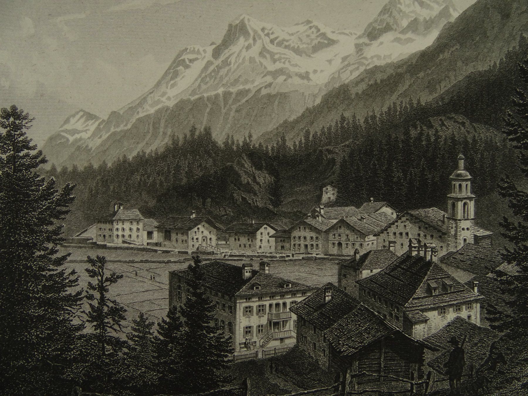 Incisioni: SILS MARIA, STAHLSTICH NACH ROHBOCK 1870 – Usato da Grüningen venduto da Kartensammler 6