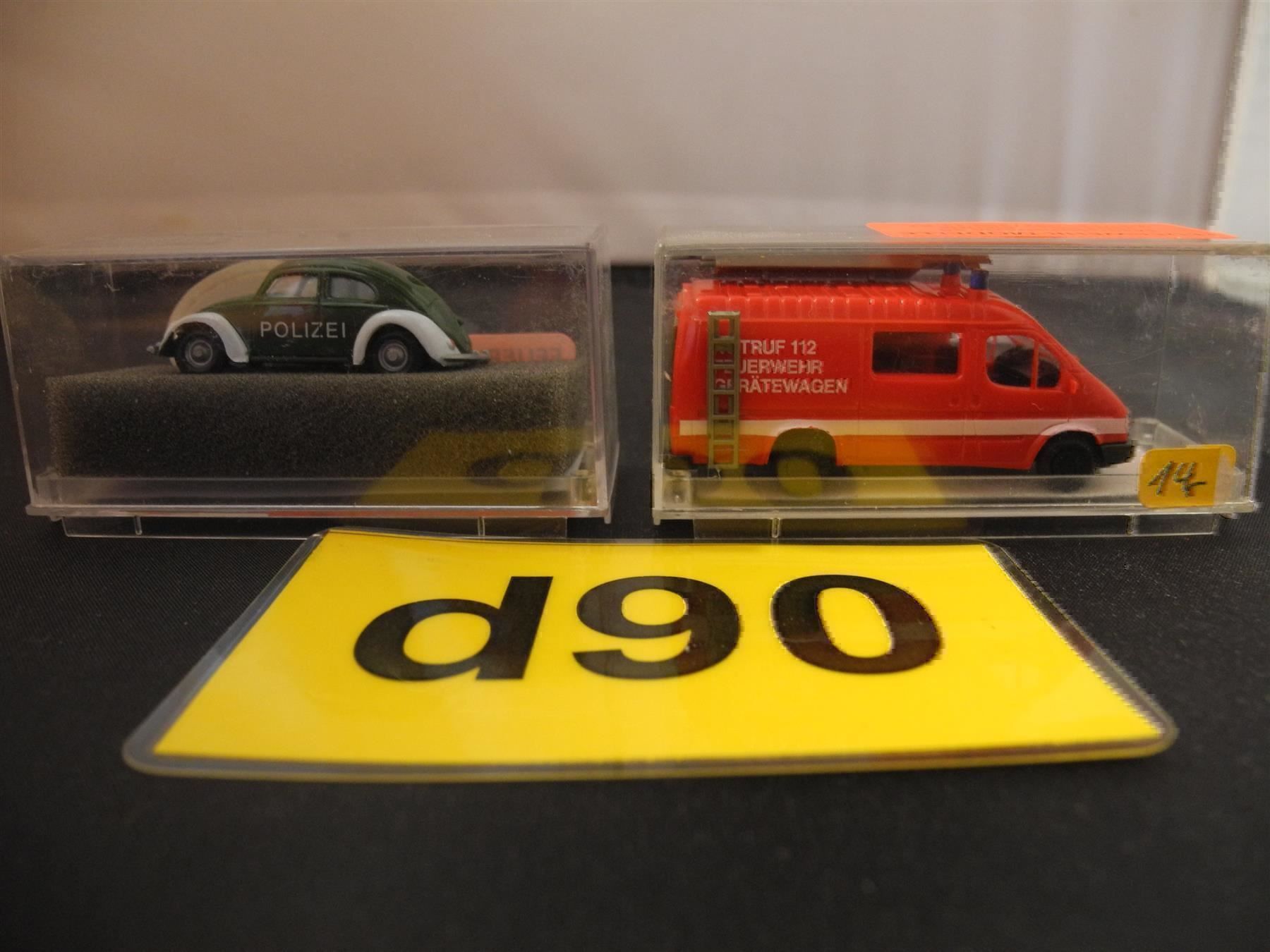 Praliné Modellautos: 2 x Praliné 2741 Polizei + 3745 FW, Nr. d90 – Neu und originalverpackt aus Kottwil von Crazyrolf