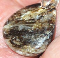 Anhänger L-6189 – Mica Schist Glimmerschiefer Cabochon 20x16