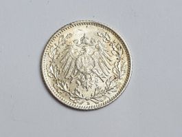 🇩🇪 1/2 Mark 1917 D - XF - *** Silver 2.78g .900